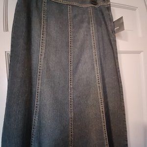 Denim panel skirt
